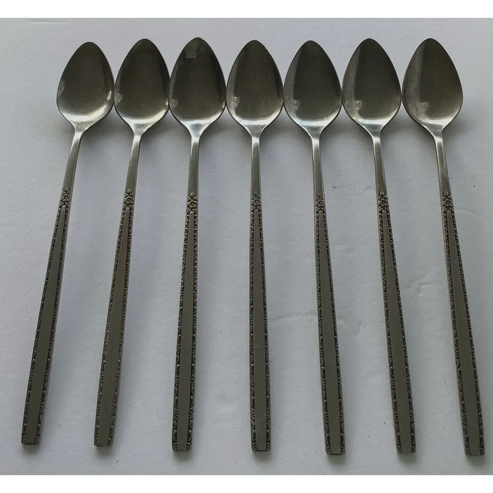 7 MCM Via‎ Roma Dinner Tea Spoons ONEIDA COMMUNITY Stainless Flatware